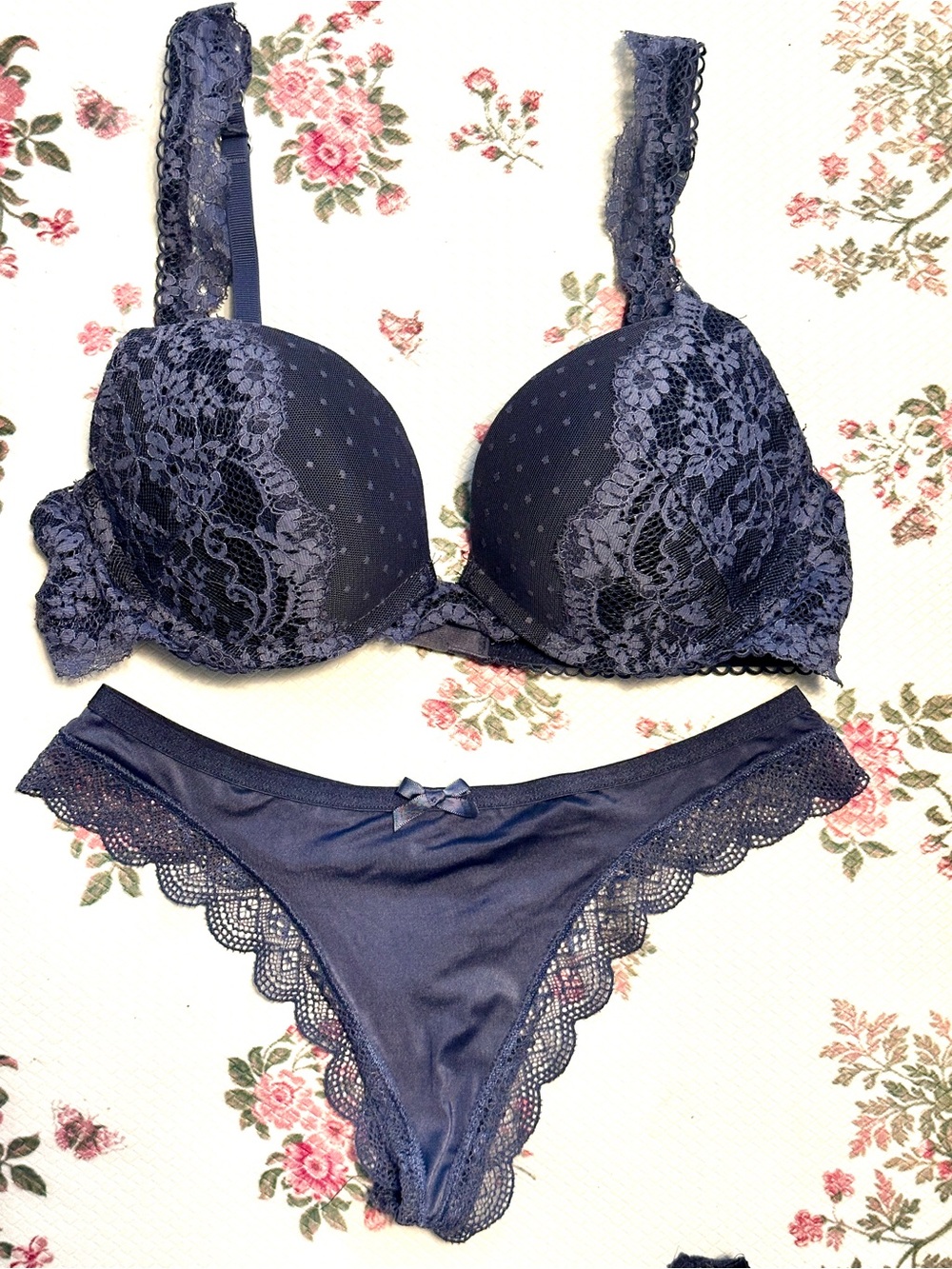 Victoria's Secret Lace Push-Up Bra and Panty Set